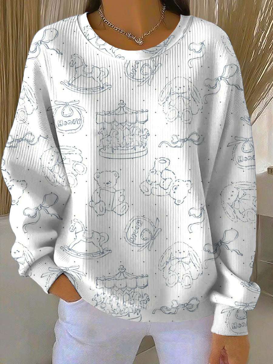Sweat-shirt à motifs de jouets mignons pour femmes