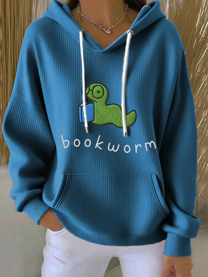 Sweat à capuche brodé de Bookworm pour femme