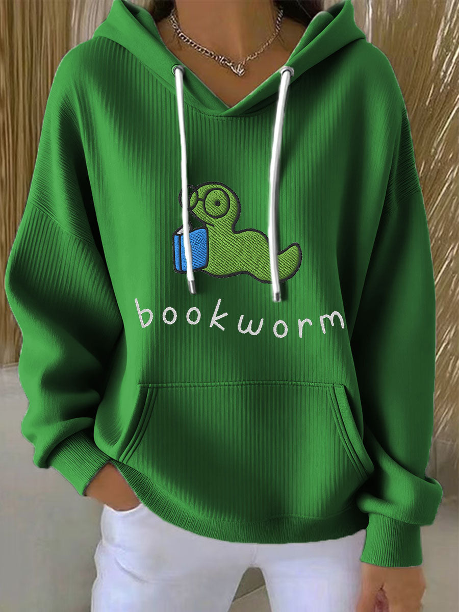 Sweat à capuche brodé de Bookworm pour femme