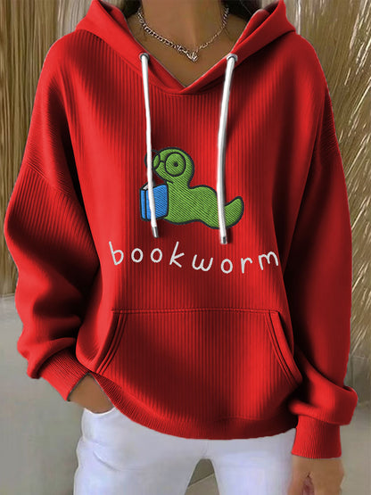 Sweat à capuche brodé de Bookworm pour femme