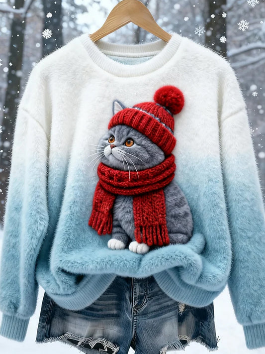 Top en flanelle décontracté à imprimé animal rétro pour femmes