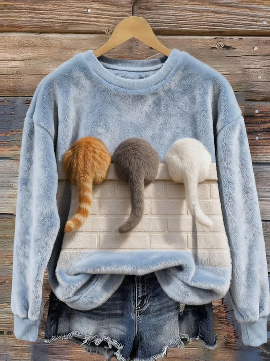 Top en flanelle décontracté à imprimé animal rétro pour femmes