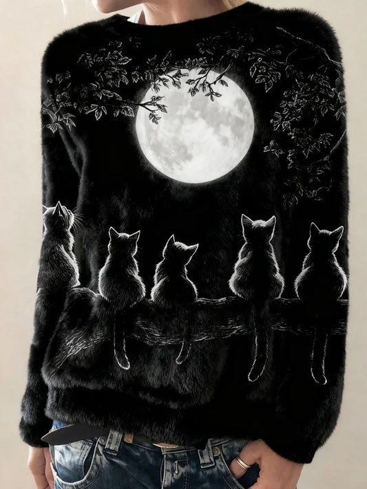 Top en flanelle décontracté à imprimé animal rétro pour femmes