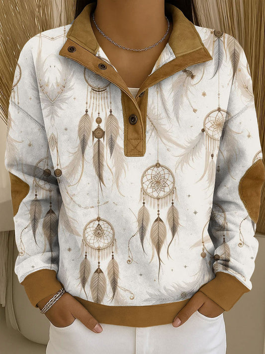 Sweatshirt Femme Western Style Art Imprimé