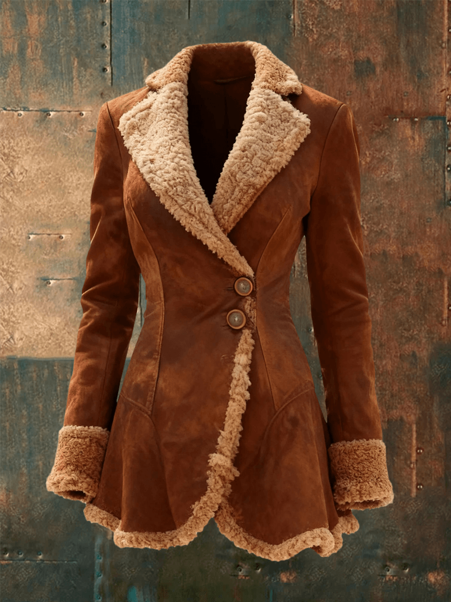 Veste décontractée en peluche rétro pour femmes