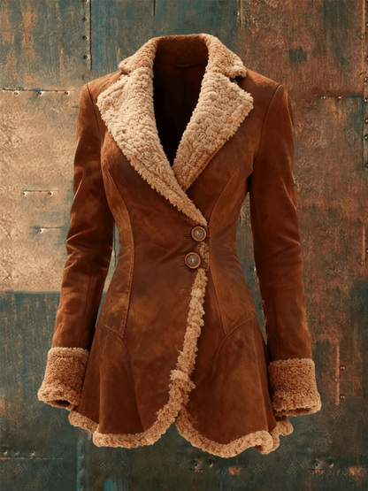 Veste décontractée en peluche rétro pour femmes
