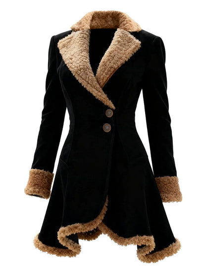 Veste décontractée en peluche rétro pour femmes