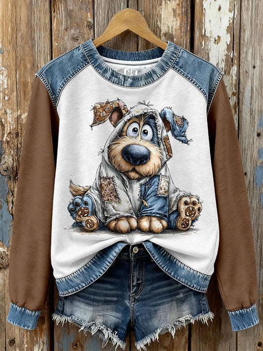 Sweatshirts Fun Dog Print pour femmes