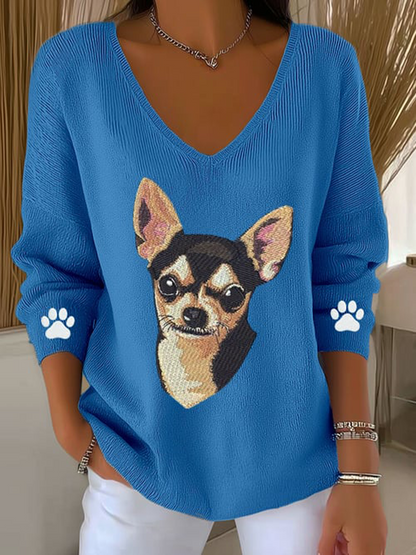 Haut à manches longues pour femmes Cute Dog