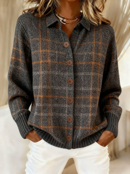 Femmes Automne Hiver Style Plaid Art Imprimé Tops