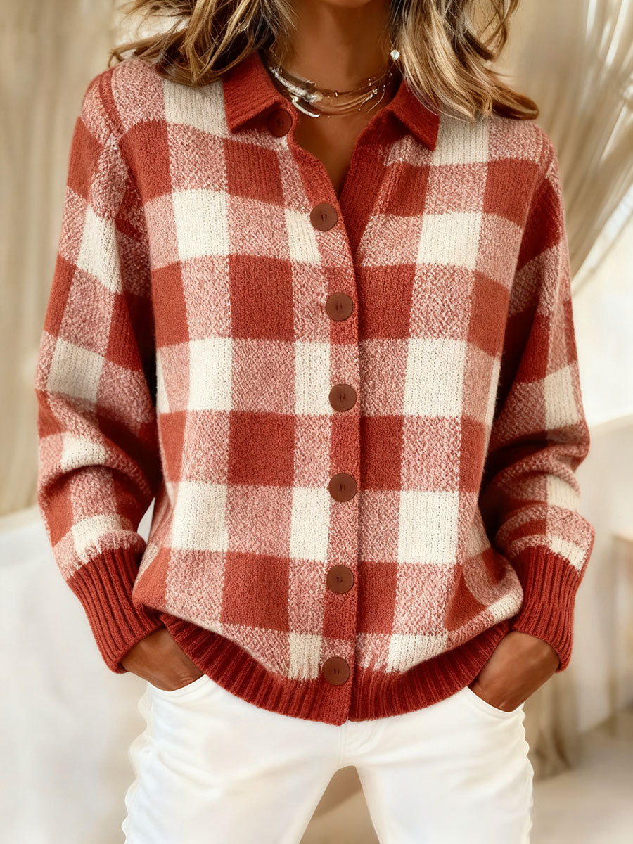 Femmes Automne Hiver Style Plaid Art Imprimé Tops