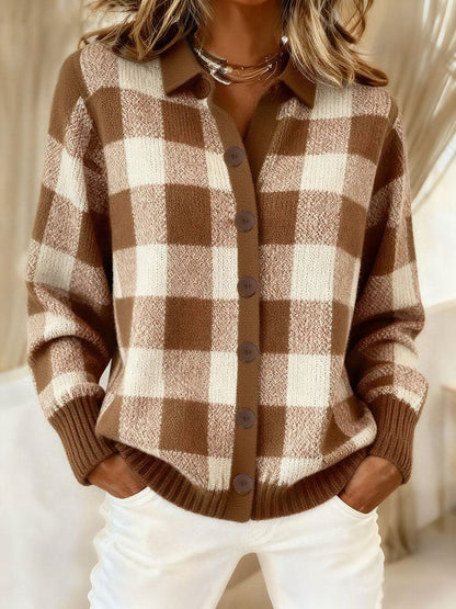 Femmes Automne Hiver Style Plaid Art Imprimé Tops