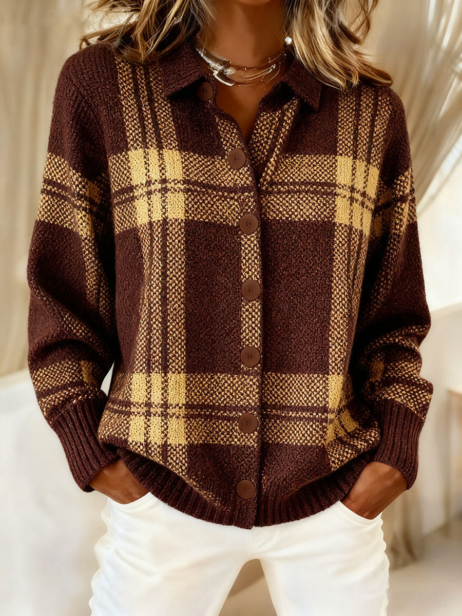 Femmes Automne Hiver Style Plaid Art Imprimé Tops