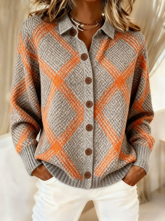 Femmes Automne Hiver Style Plaid Art Imprimé Tops