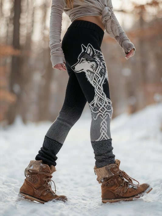 Legging confortable pour femme Viking Wolf Tree Of Life Pattern