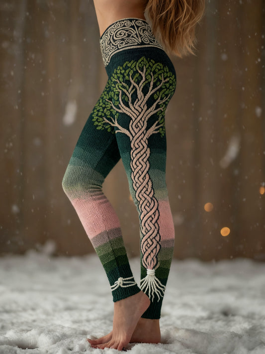 Leggings confortables Viking Tree Of Life à motif dégradé pour femmes