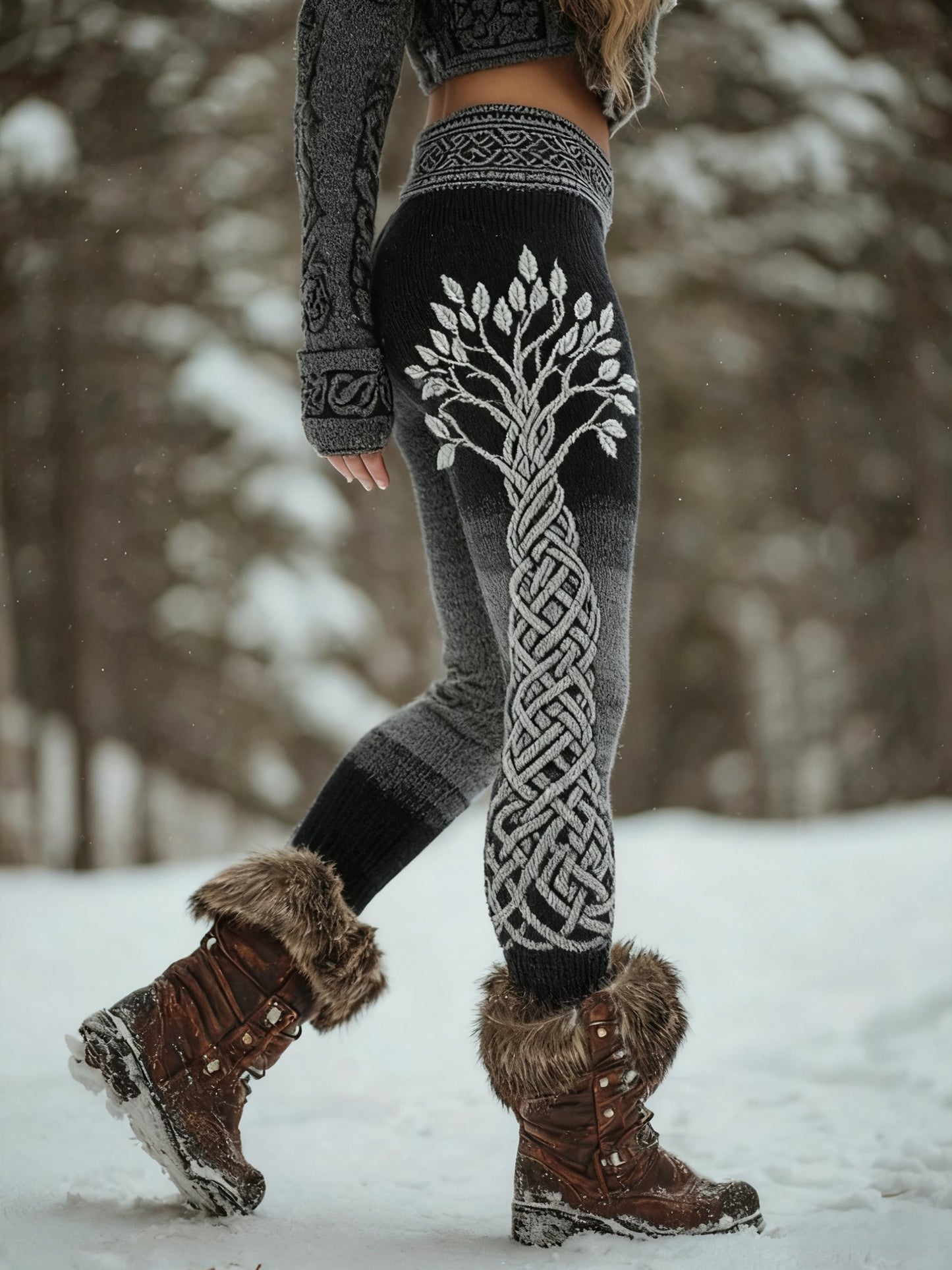 Legging confortable à motif de viking arbre de vie pour femmes