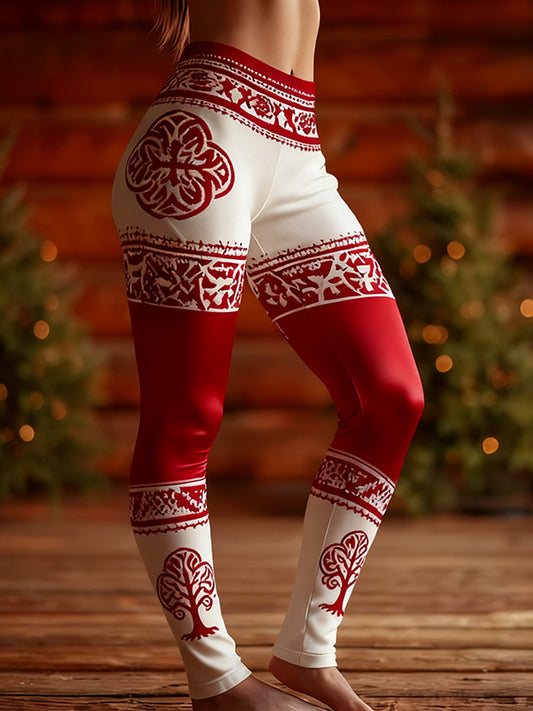 Leggings de style Viking de Noël pour femmes