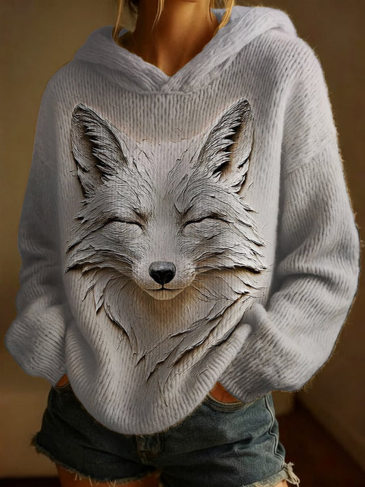 Chandail Winter Fox Art Print pour femme