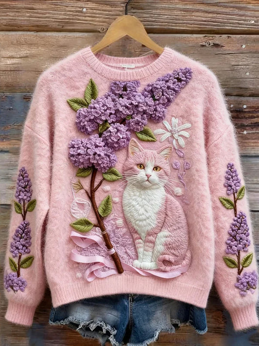 Rétro Animal Art Print confortable Flanelle Sweatshirt des femmes