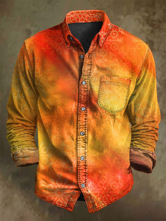 Chemise Décontractée Décontractée à Manches Longues à Imprimé Flocon de Neige Abstrait