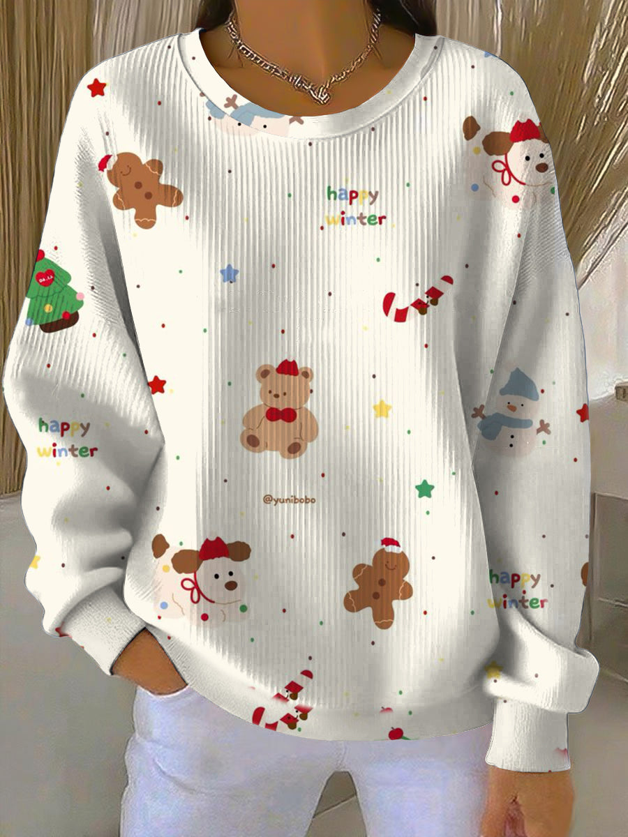 Sweat-shirt de Noël d'hiver coloré pour femmes