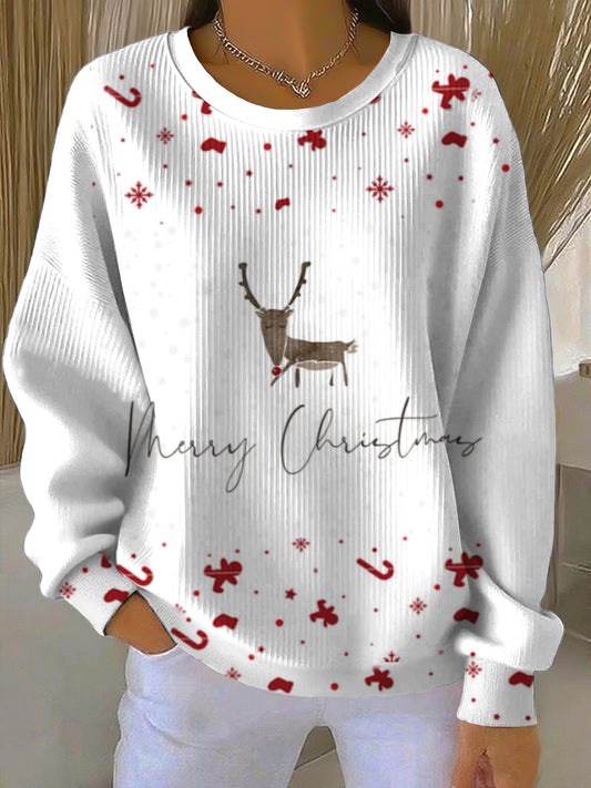 Sweat-shirt Festive Reindeer Merry Christmas Femme