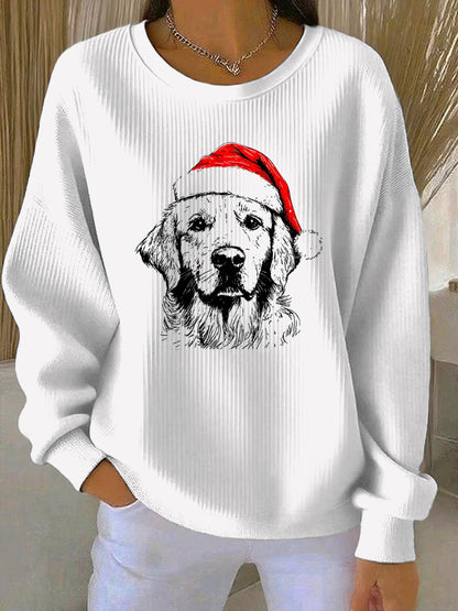 Sweat-shirt décontracté imprimé de Noël pour femmes