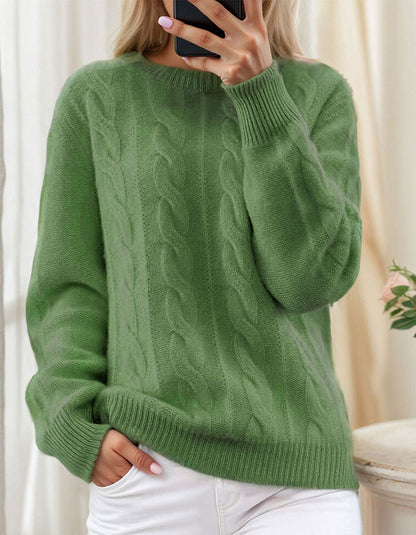 Chandails occasionnels de tricot de câble des femmes