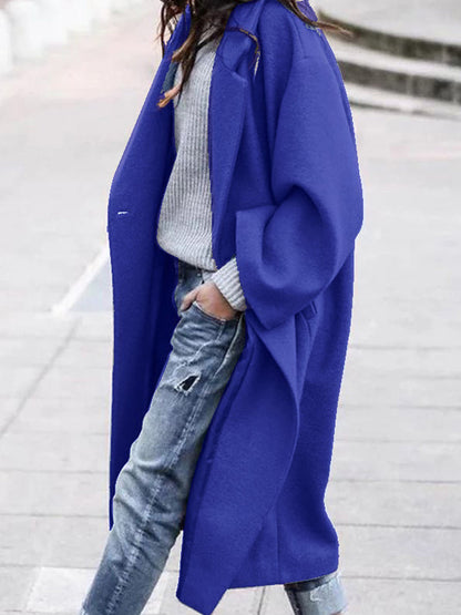 Manteau en laine mi-long décontracté à la mode pour femmes