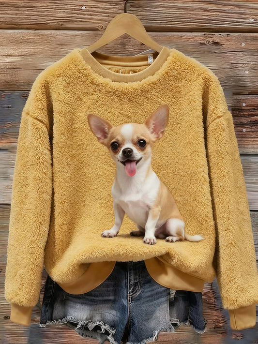 Top en flanelle décontracté à imprimé animal rétro pour femmes