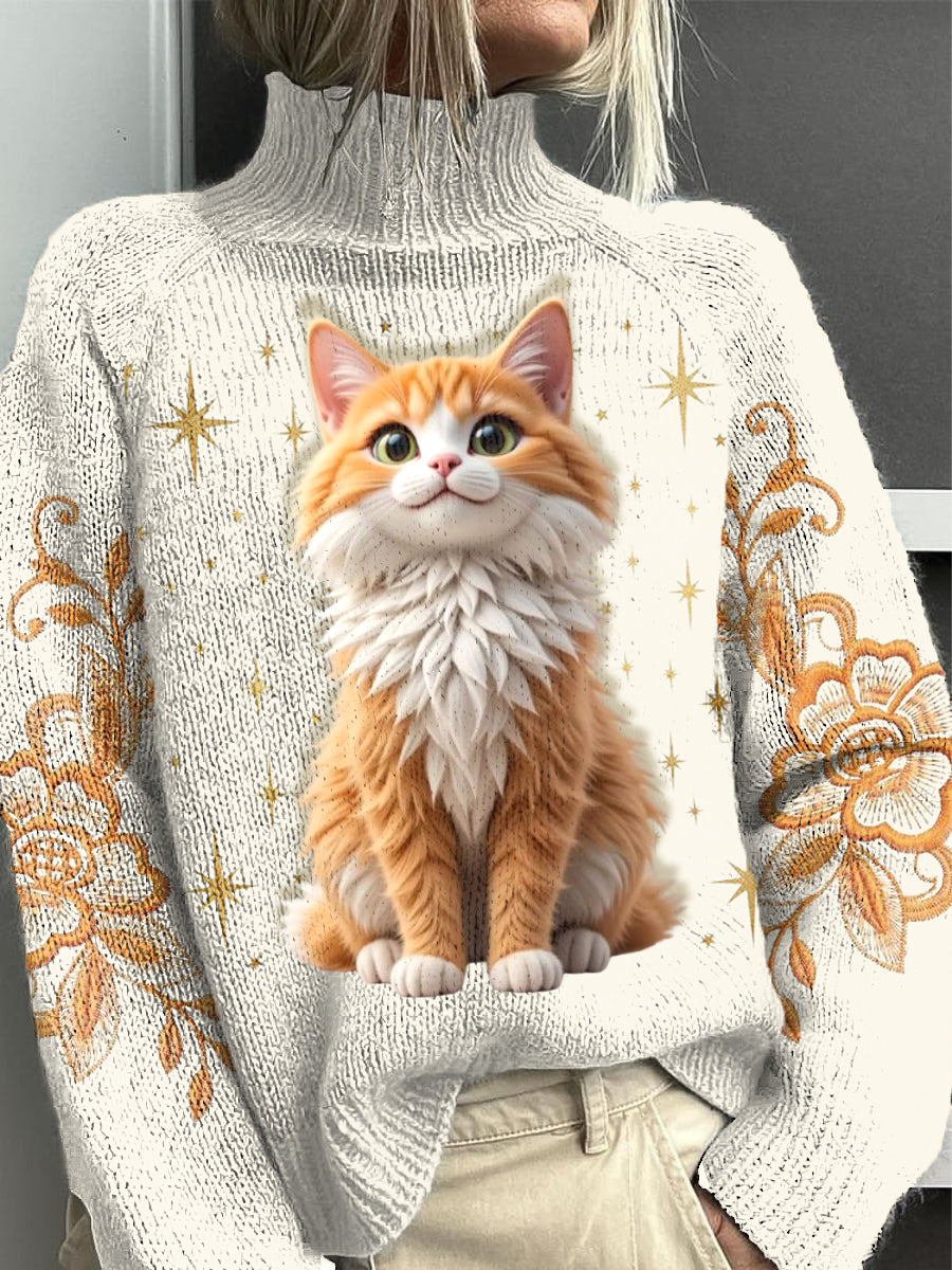 Pull décontracté à imprimé floral pour femmes