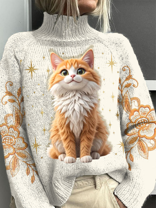 Pull décontracté à imprimé floral pour femmes