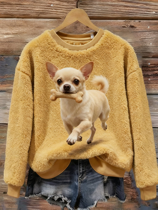 Top en flanelle décontracté à imprimé animal rétro pour femmes