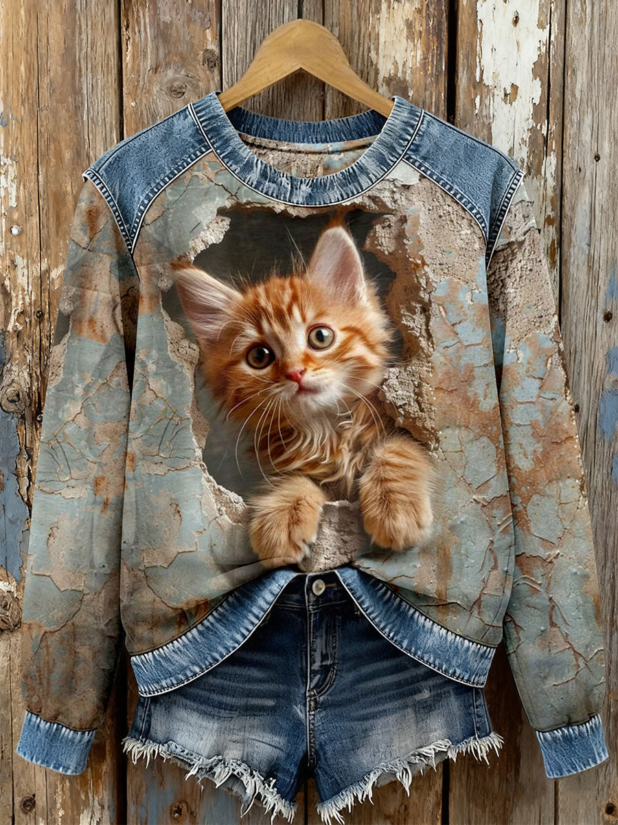 Femmes Chat Imprimer Sweatshirts