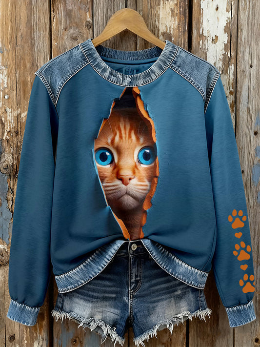 Femmes Chat Imprimer Sweatshirts