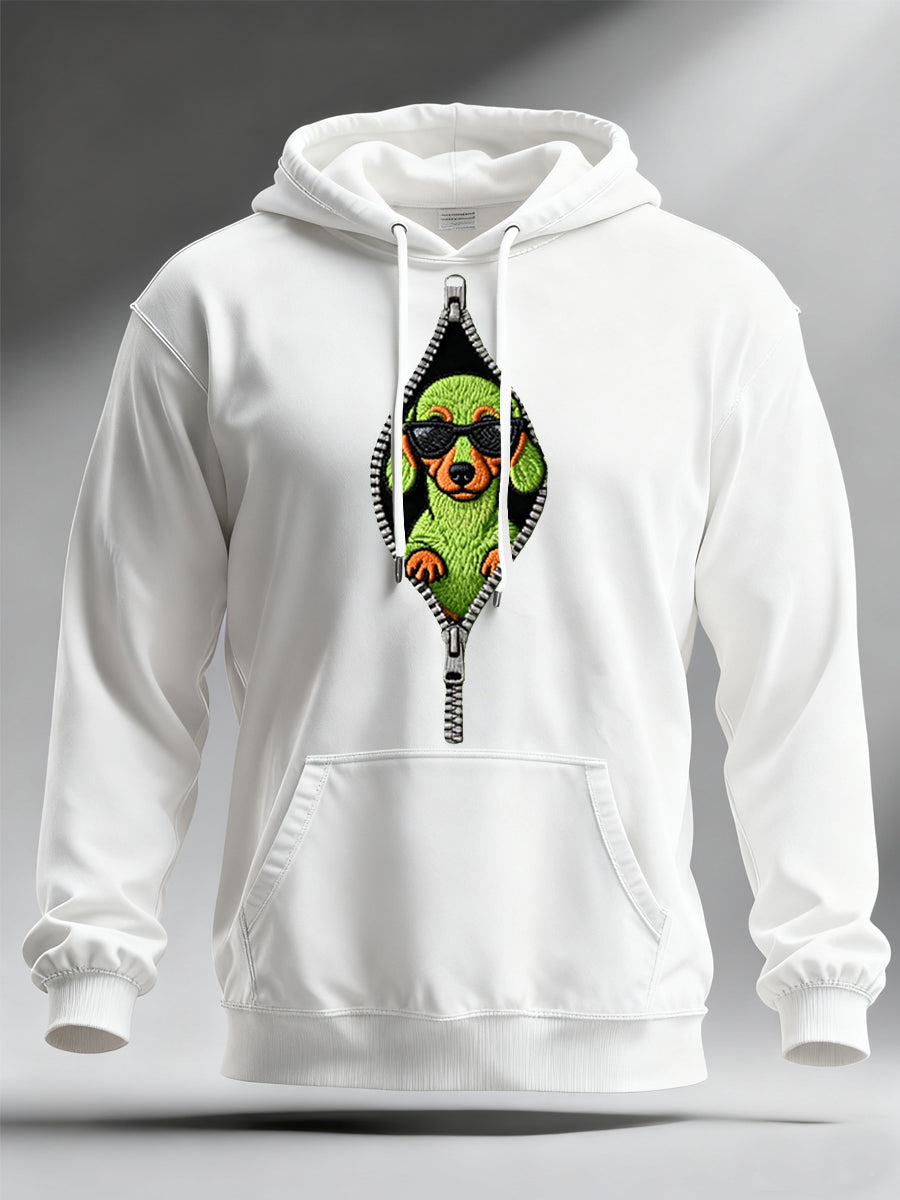 Funny Christmas Grinch Teckel Imprimer Sweat à capuche décontracté pour hommes