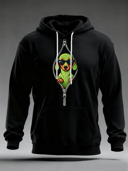 Funny Christmas Grinch Teckel Imprimer Sweat à capuche décontracté pour hommes