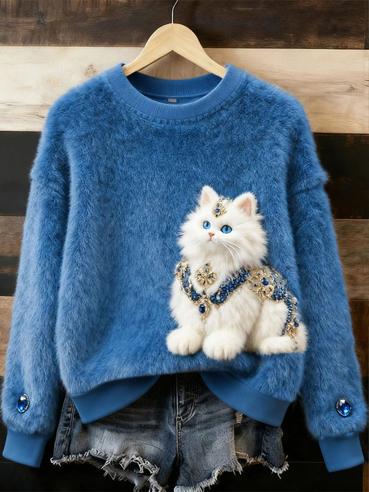 Femme Flanelle Cat Sweatshirts