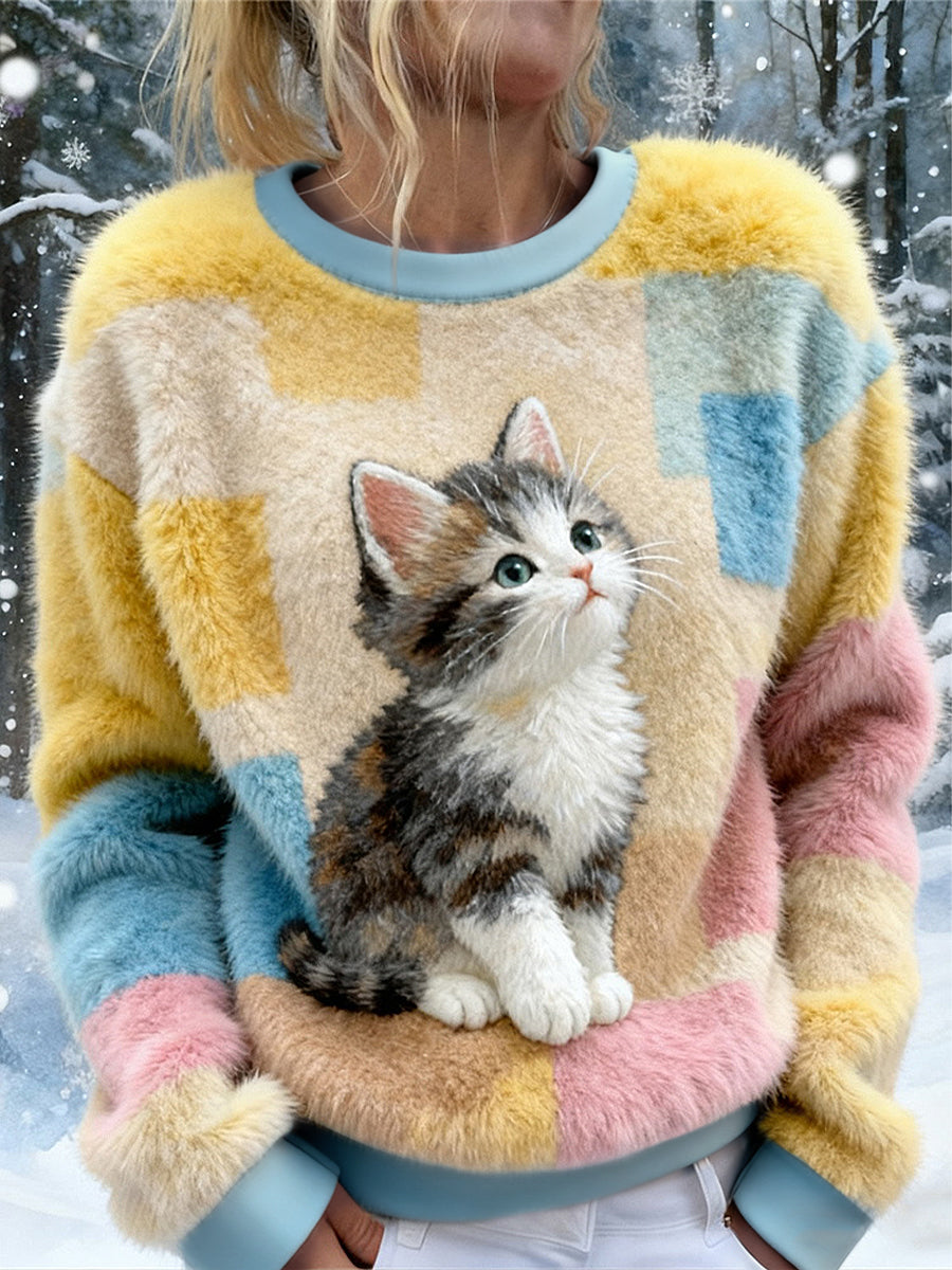 Femme Flanelle Cat Sweatshirts