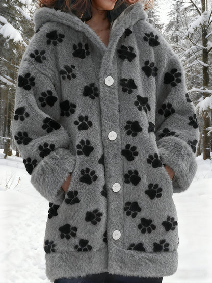 Manteaux en flanelle Animal Paws Print Femme