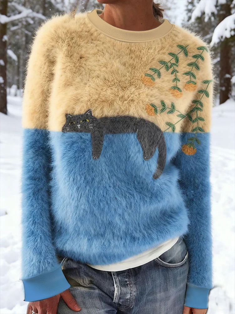 Top décontracté à imprimé chat pour femmes