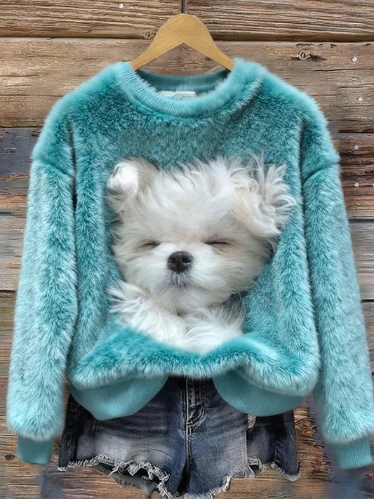 Top en flanelle décontracté à imprimé animal rétro pour femmes