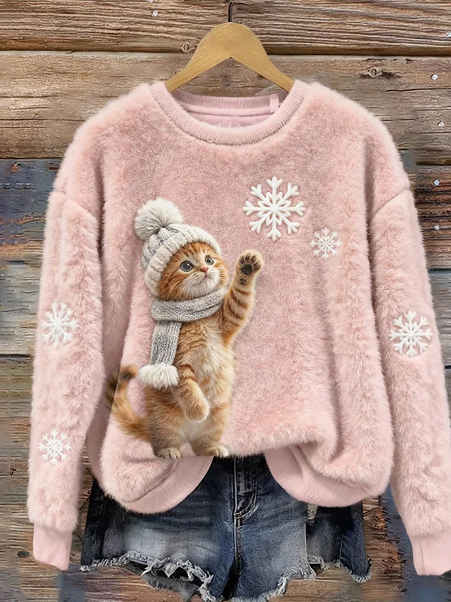 Top en flanelle décontracté à imprimé animal rétro pour femmes