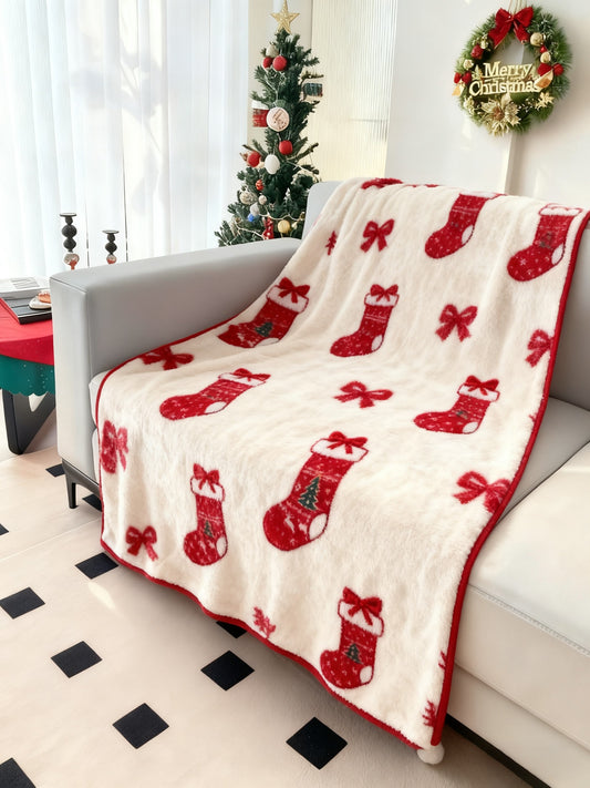 Couverture vintage de flanelle de décoration de Noël