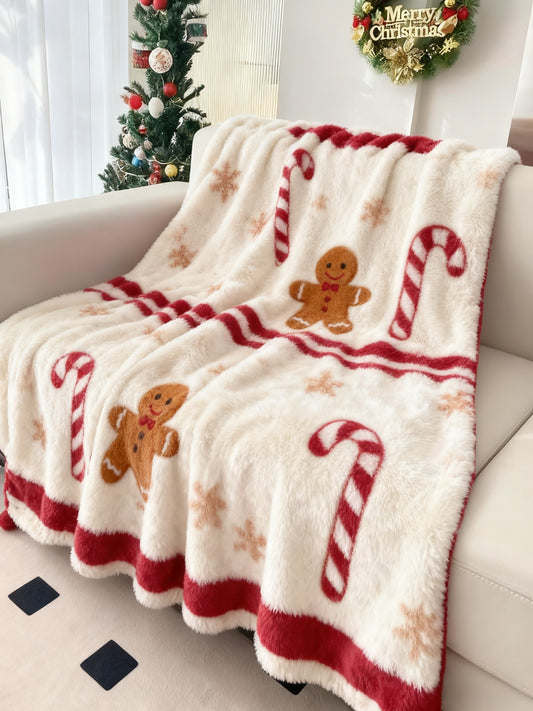 Vintage Noël Gingerbread Man Home Decor couverture en flanelle