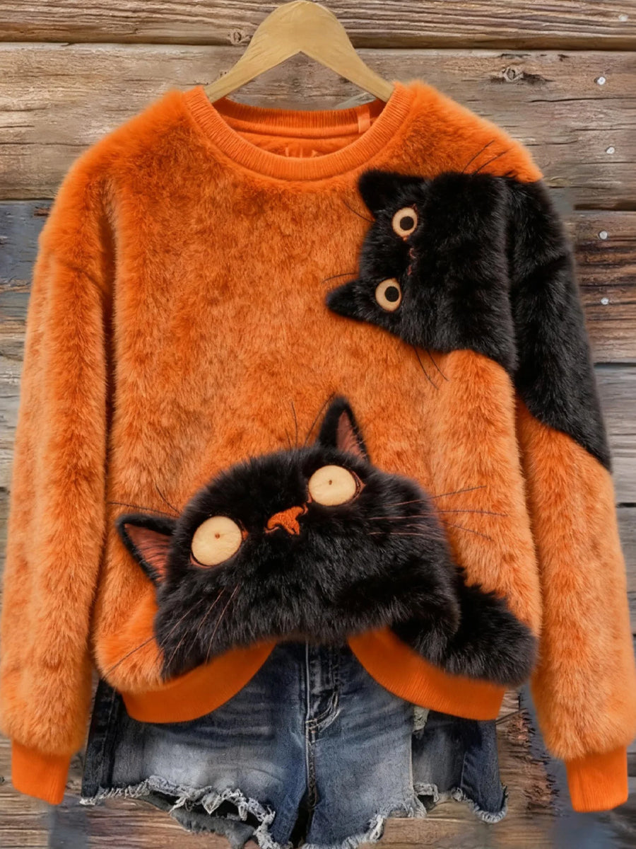 Top en flanelle décontracté à imprimé animal rétro pour femmes