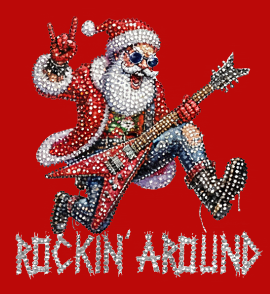 Hommes de Noël Rock Santa Claus Imprimer col de fourrure Zip-Up Jacket