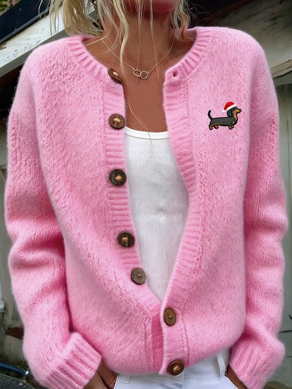 Femmes Noël Animal Art Casual Cardigan Top