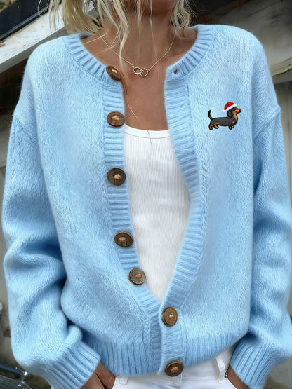 Femmes Noël Animal Art Casual Cardigan Top